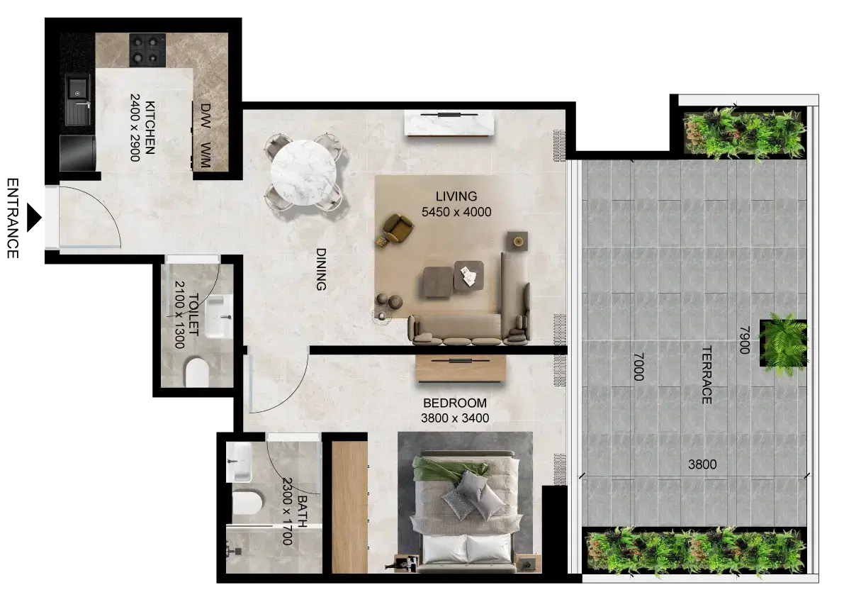 1BHK-Type A